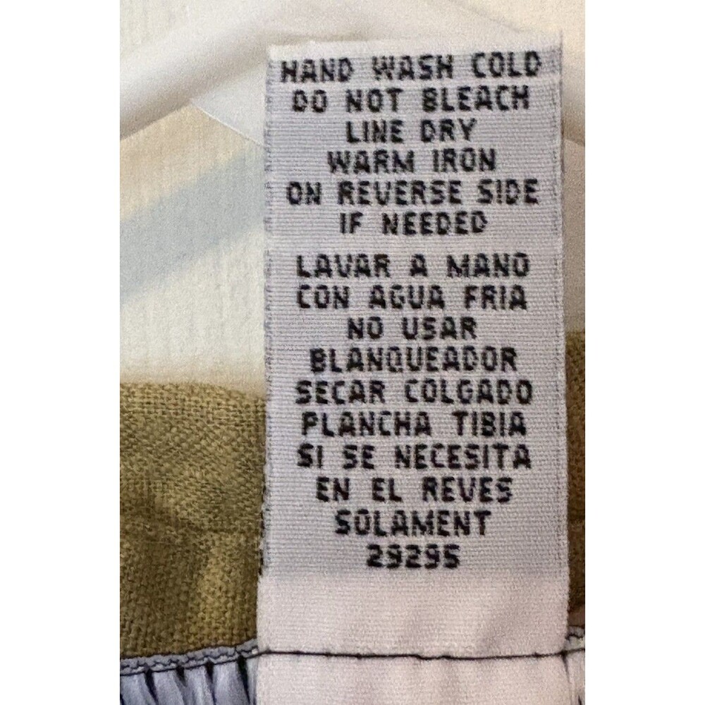 Sag Harbor Linen Blend Embroidered Floral Short Sleeve Button Shirt Women Large - Picture 6 of 6
